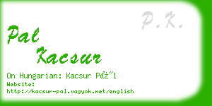 pal kacsur business card